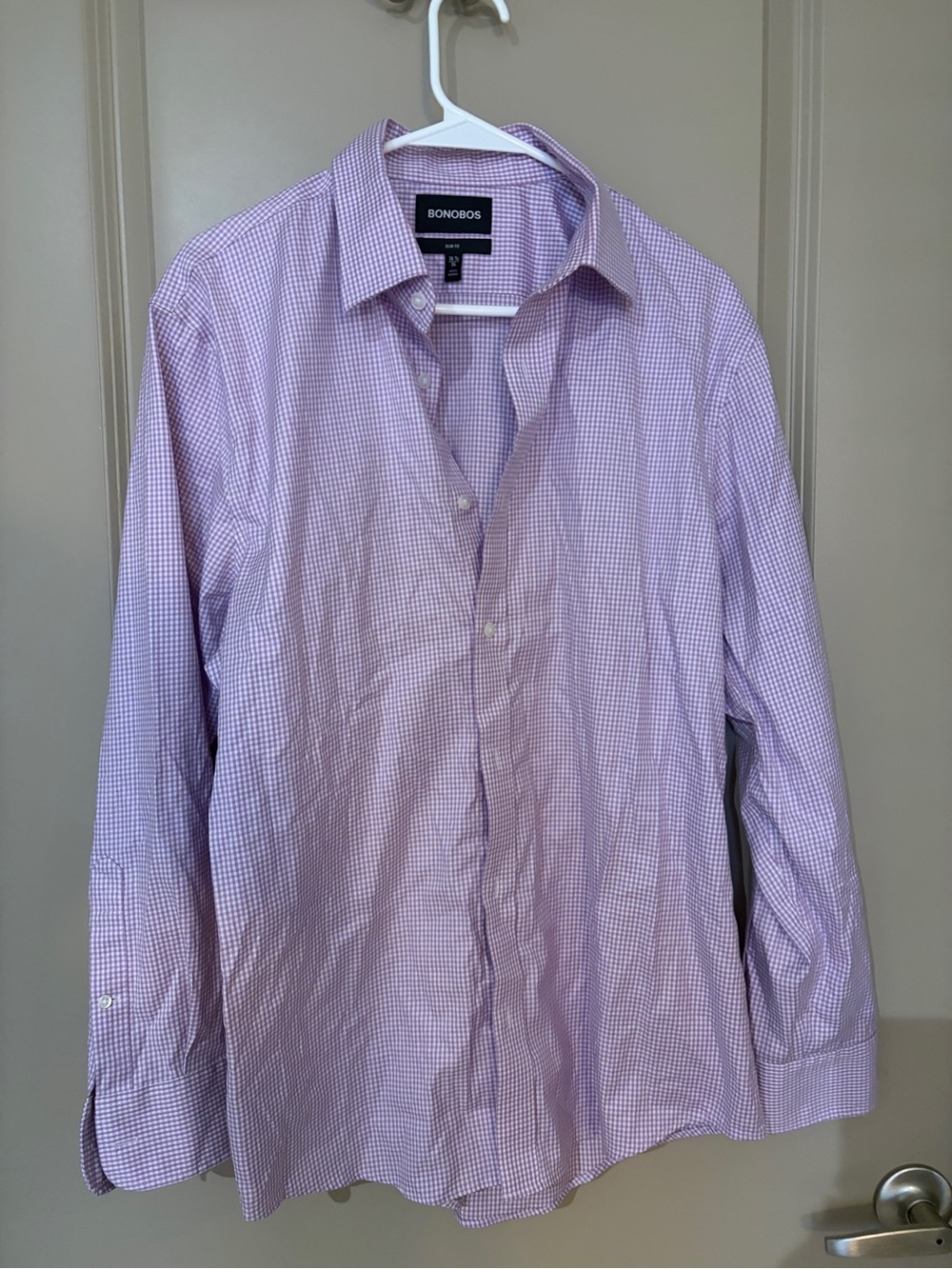 Bonobos Men’s Purple Gingham Dress Shirt Slim